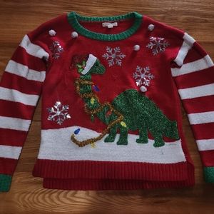 Ugly Christmas Sweater dinosaur